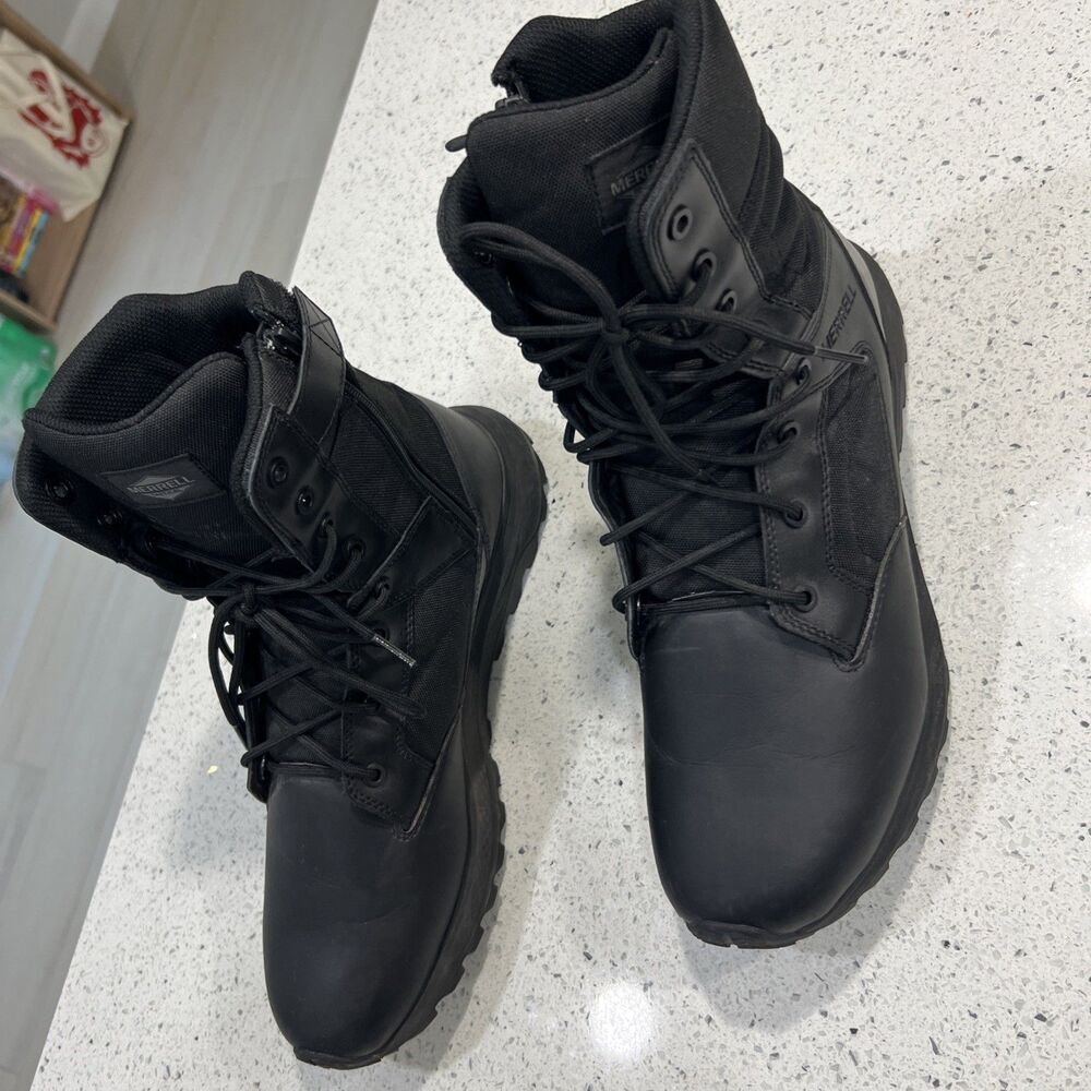 Merrell Men's MQC Tactical Strike 8 In. Zip Combat Boots Size 13 Black J007931